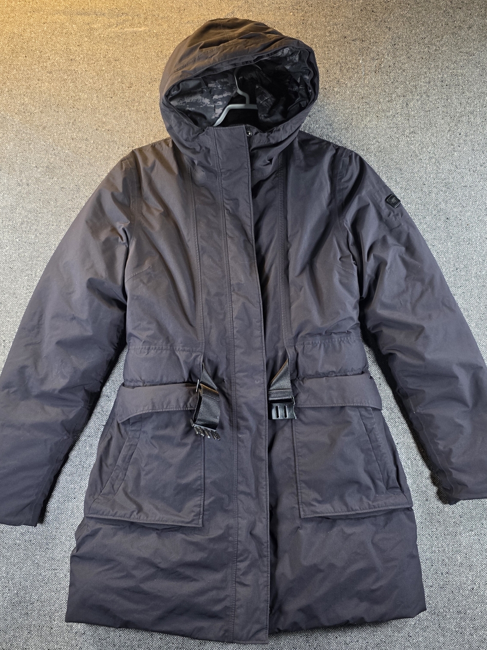 The North Face Arctic Down Parka Womens M Black Belted Hooded Goose Down